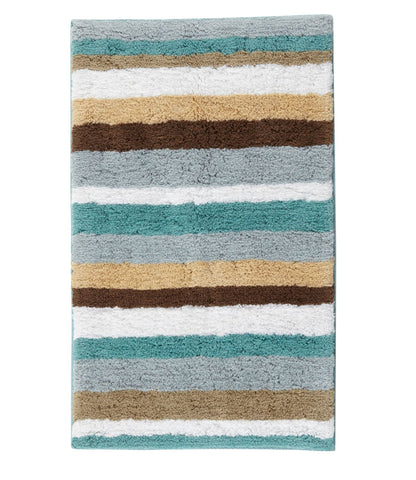 L.L.Bean Premium Cotton Bath Mat, Multistripe Sand Dollar