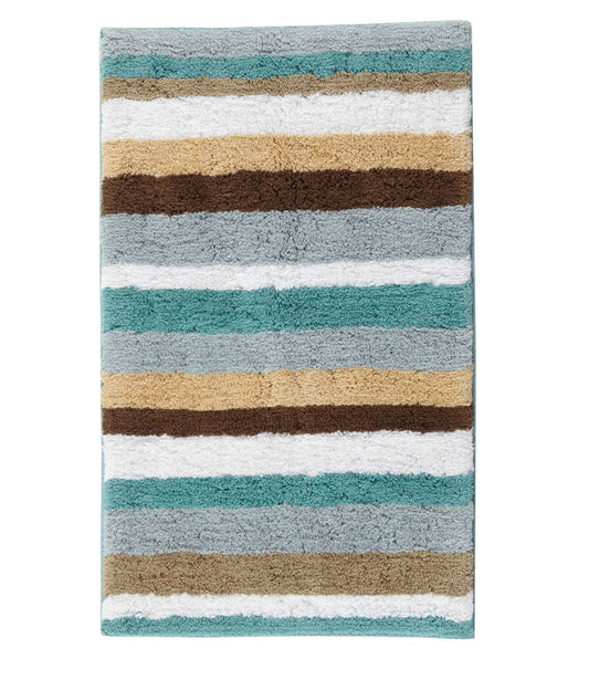 L.L.Bean Premium Cotton Bath Mat, Multistripe Sand Dollar