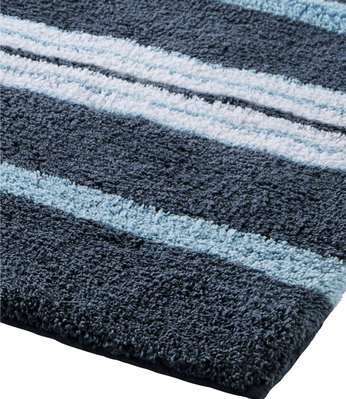 L.L.Bean Premium Cotton Bath Mat, Multistripe Sand Dollar