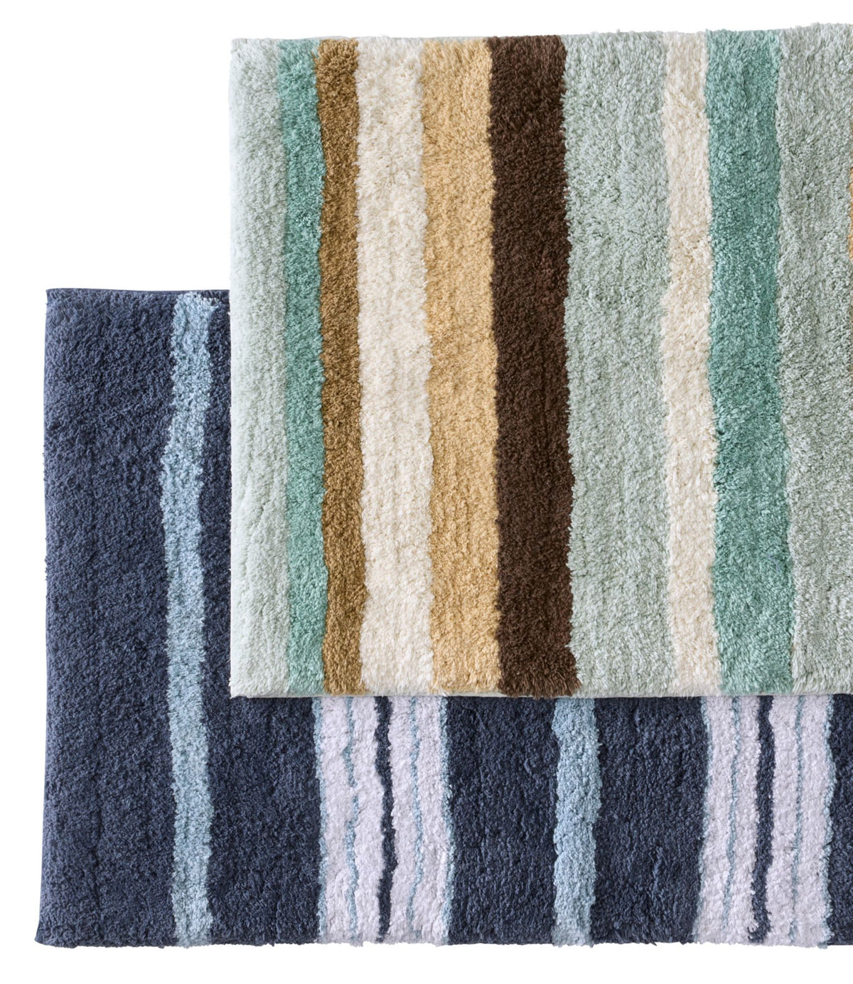 L.L.Bean Premium Cotton Bath Mat, Multistripe Sand Dollar