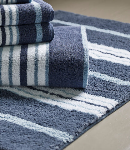 L.L.Bean Premium Cotton Bath Mat, Multistripe Sand Dollar