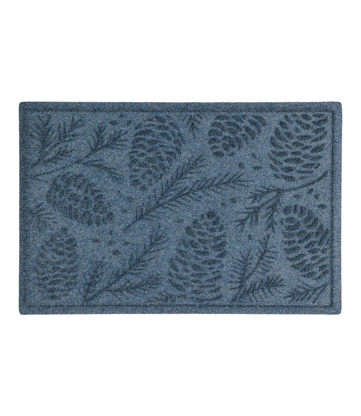 L.L.Bean Everyspace Recycled Waterhog Doormat, Pine Cones Bluestone