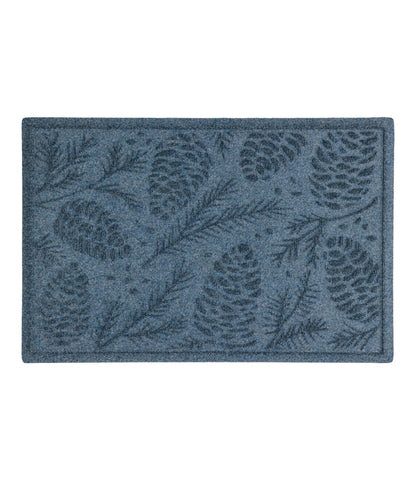 L.L.Bean Everyspace Recycled Waterhog Doormat, Pine Cones Bluestone