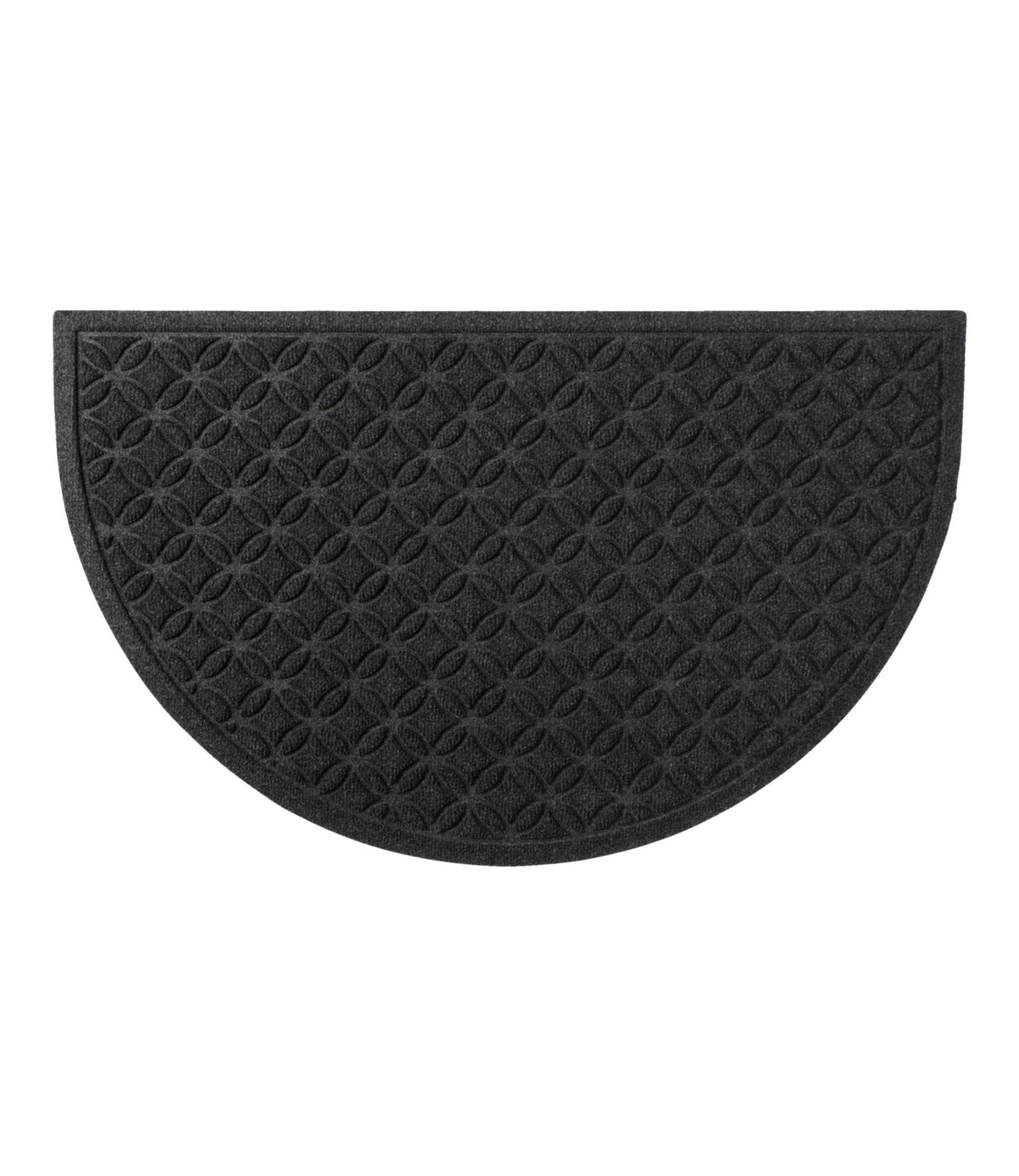 L.L.Bean Heavyweight Recycled Waterhog Doormat, Half Round, Geometric Rings Graphite