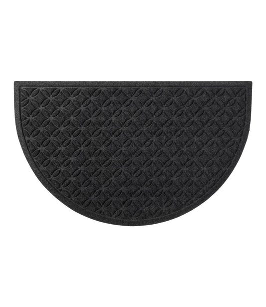 L.L.Bean Heavyweight Recycled Waterhog Doormat, Half Round, Geometric Rings Graphite