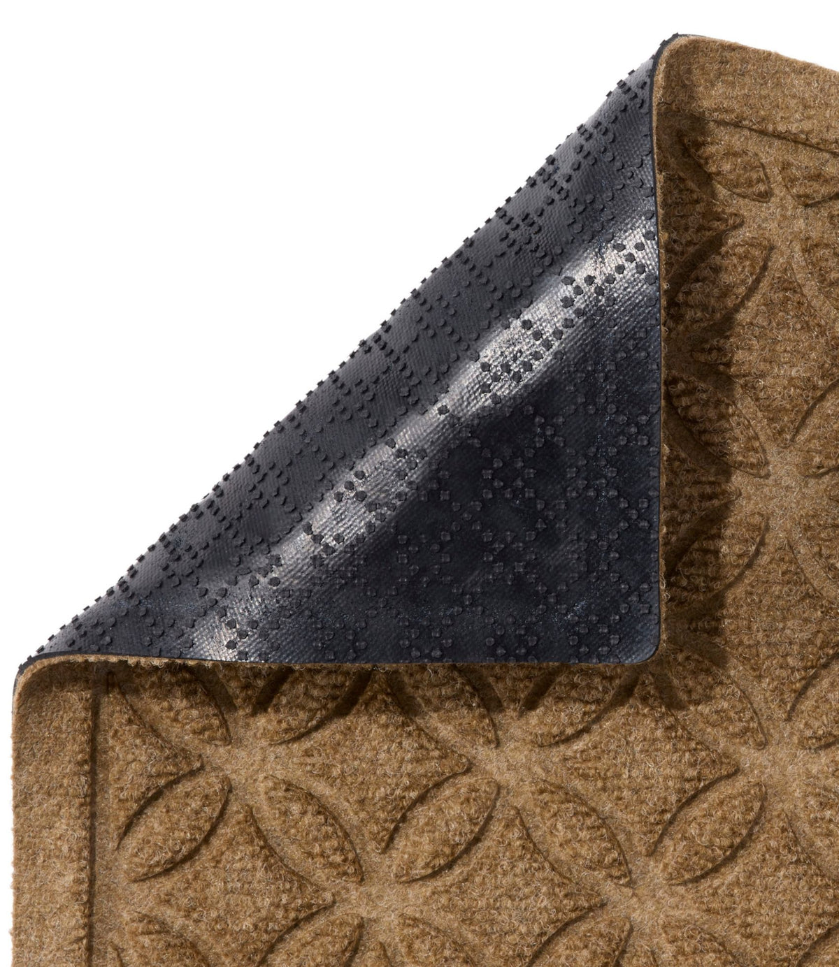 L.L.Bean Heavyweight Recycled Waterhog Doormat, Half Round, Geometric Rings Graphite