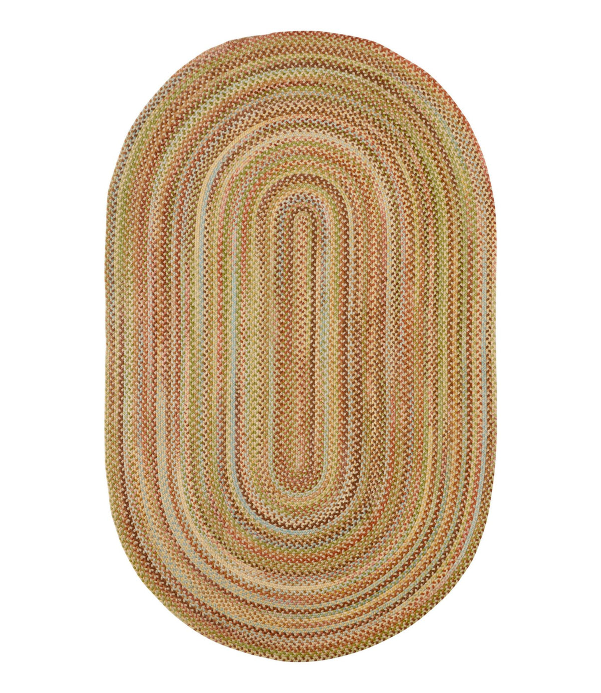 L.L.Bean L.L.Bean Braided Wool Rug, Oval Burnt Sienna Multi