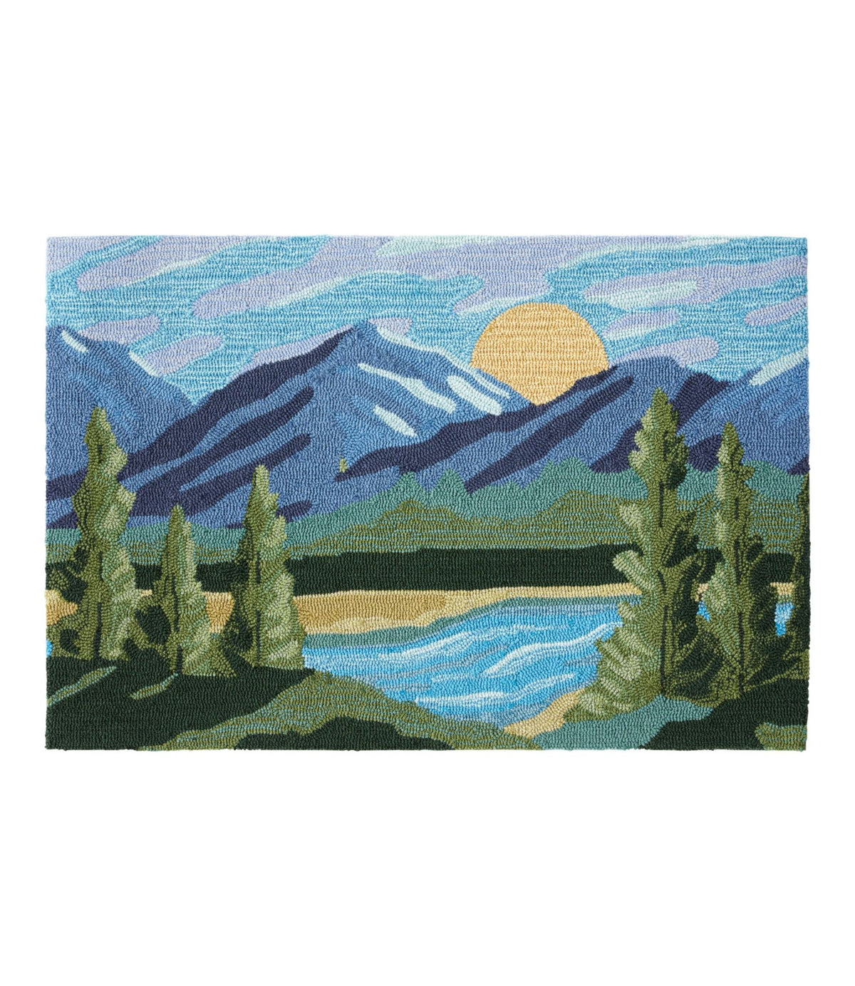 L.L.Bean Indoor/Outdoor Vacationland Rug, Mountain Horizon Multi