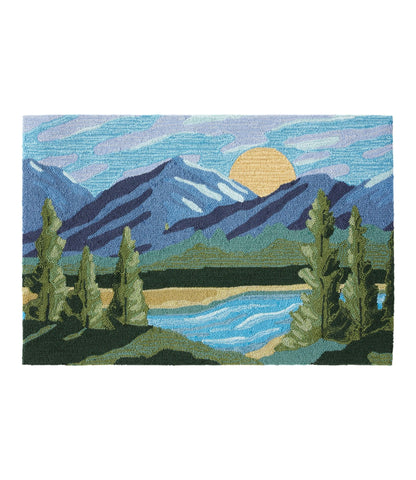 L.L.Bean Indoor/Outdoor Vacationland Rug, Mountain Horizon Multi