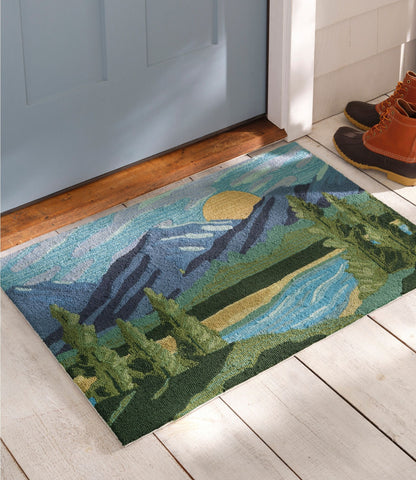 L.L.Bean Indoor/Outdoor Vacationland Rug, Mountain Horizon Multi