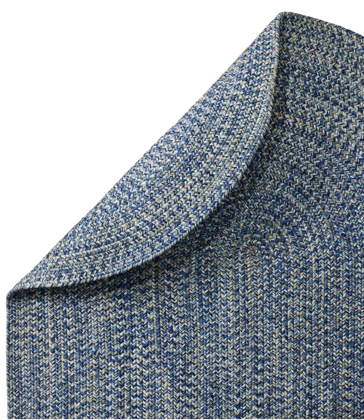 L.L.Bean All-Weather Braided Rug, Concentric Pattern Oval Indigo Multi