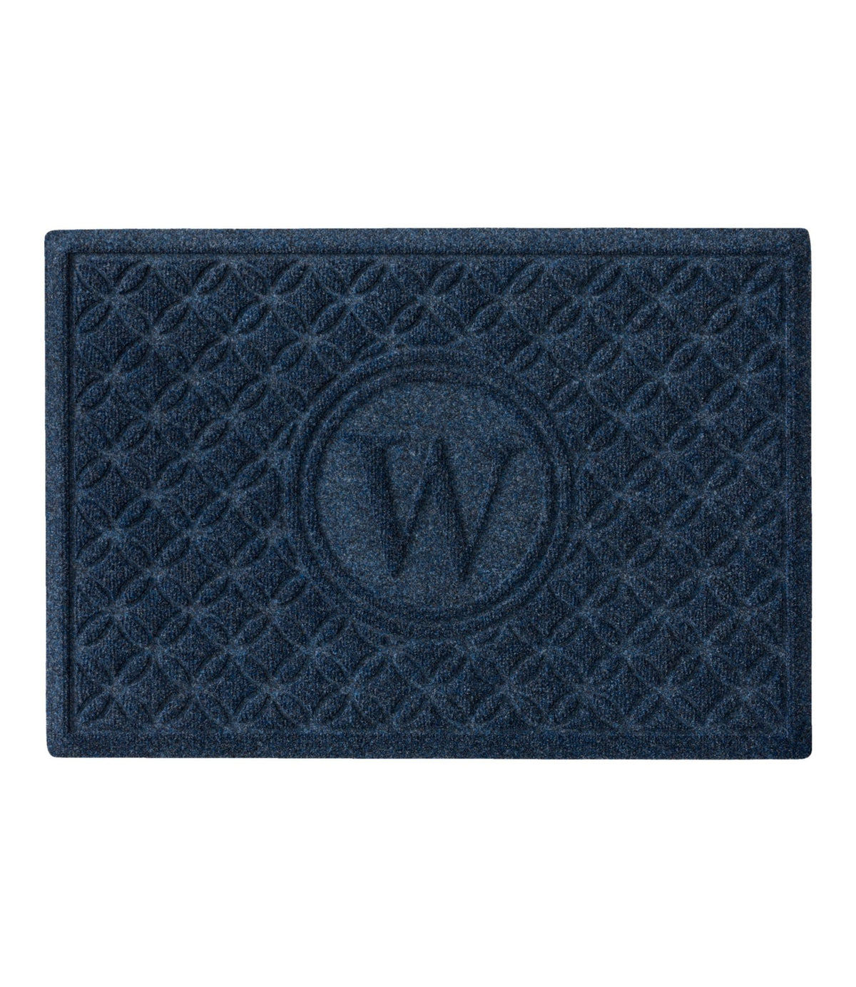L.L.Bean Heavyweight Recycled Waterhog Doormat, Geometric Rings, Personalized Indigo