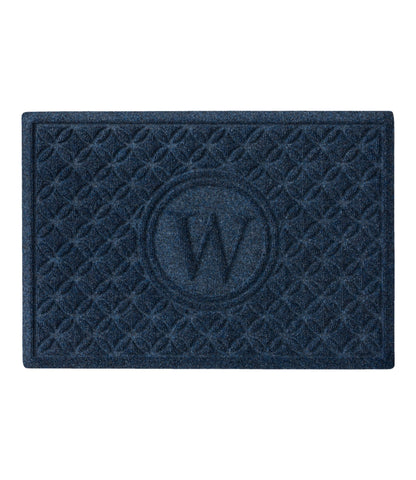 L.L.Bean Heavyweight Recycled Waterhog Doormat, Geometric Rings, Personalized Indigo