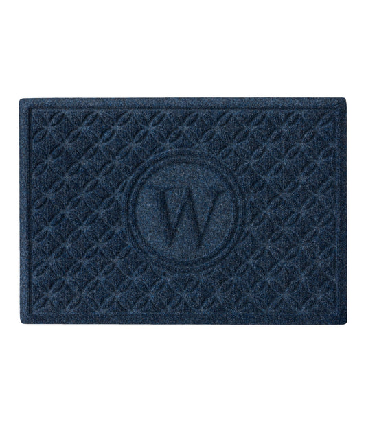L.L.Bean Heavyweight Recycled Waterhog Doormat, Geometric Rings, Personalized Indigo