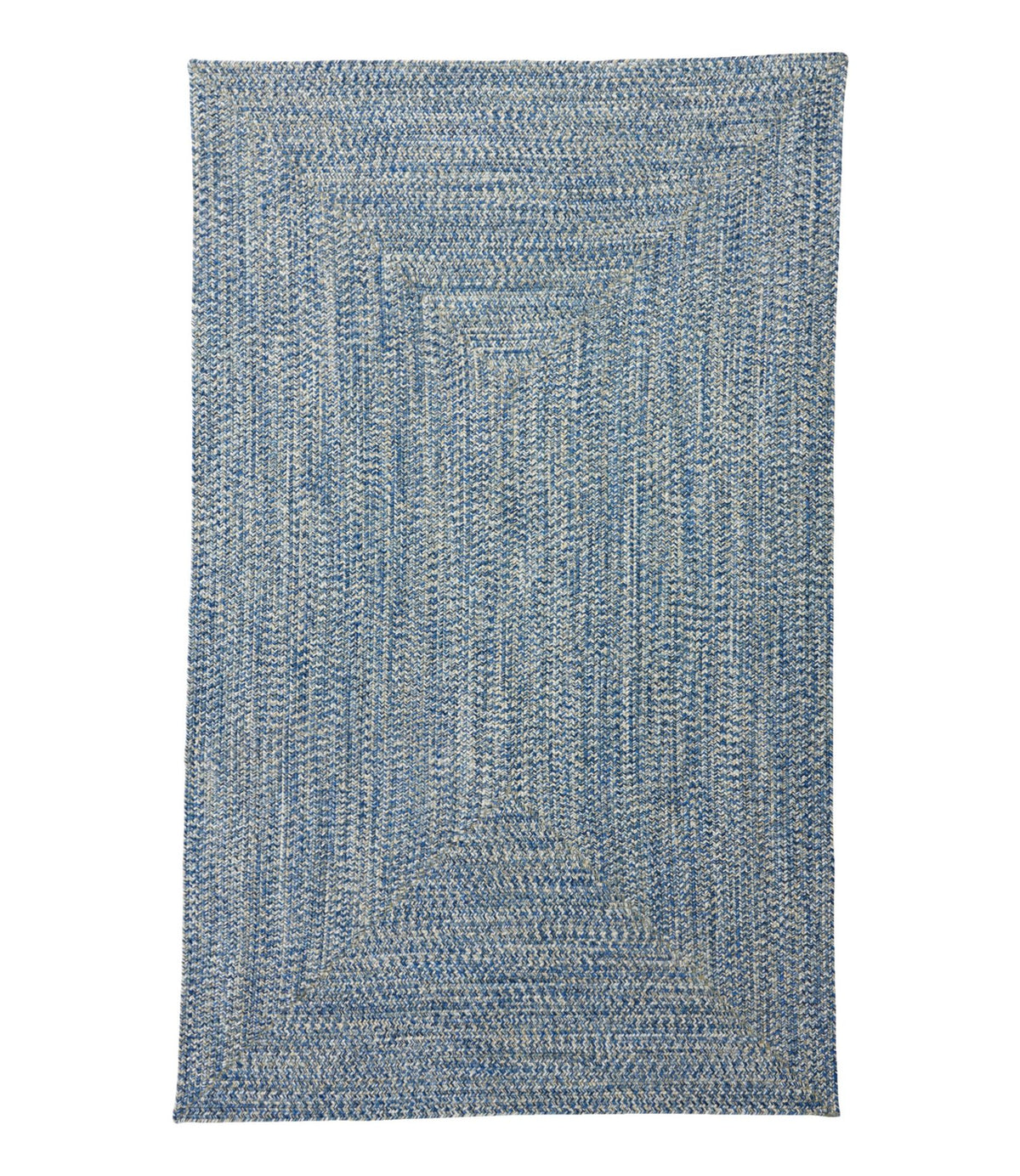L.L.Bean All-Weather Braided Rug, Concentric Pattern Rectangular Indigo Multi
