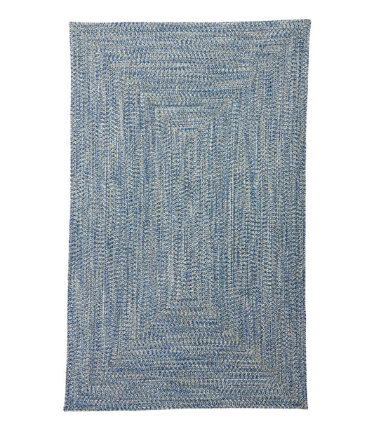 L.L.Bean All-Weather Braided Rug, Concentric Pattern Rectangular Indigo Multi