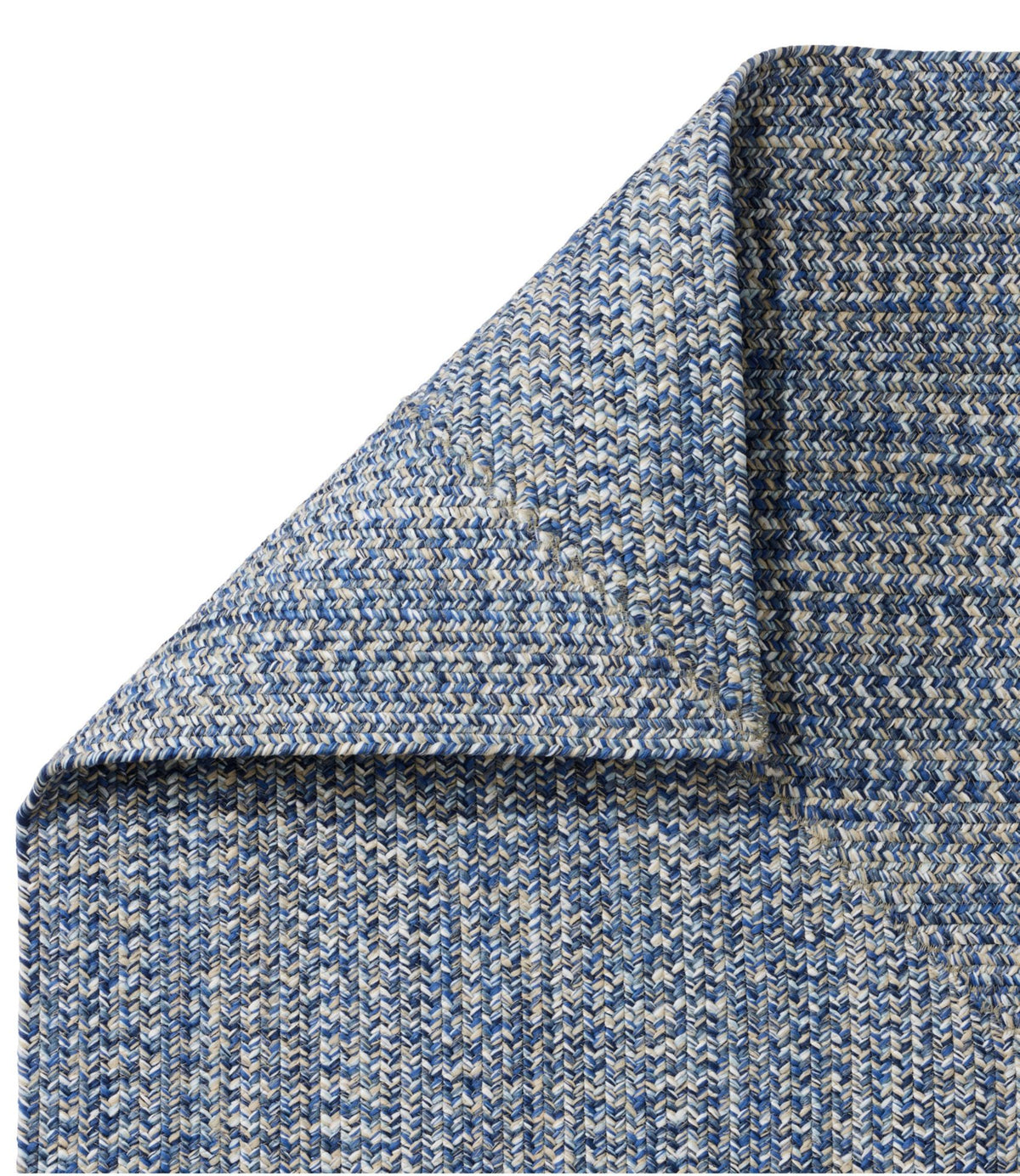 L.L.Bean All-Weather Braided Rug, Concentric Pattern Rectangular Indigo Multi