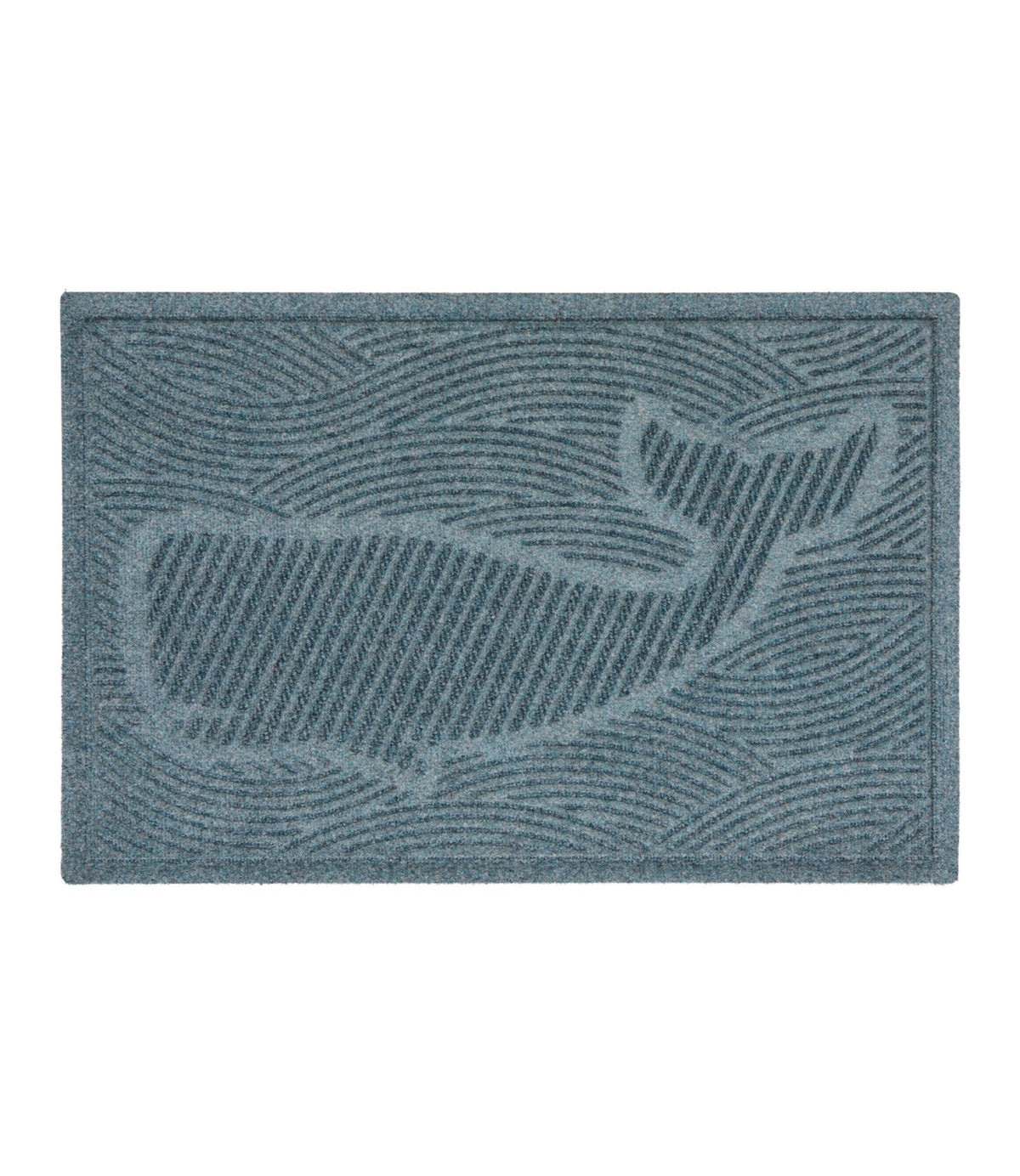 L.L.Bean Everyspace Recycled Waterhog Doormat, Swimming Whale Bluestone