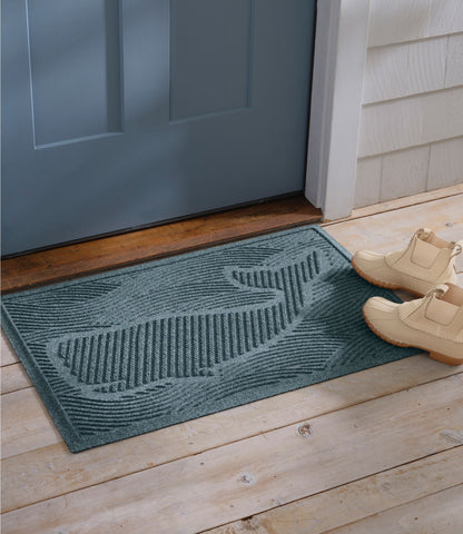 L.L.Bean Everyspace Recycled Waterhog Doormat, Swimming Whale Bluestone