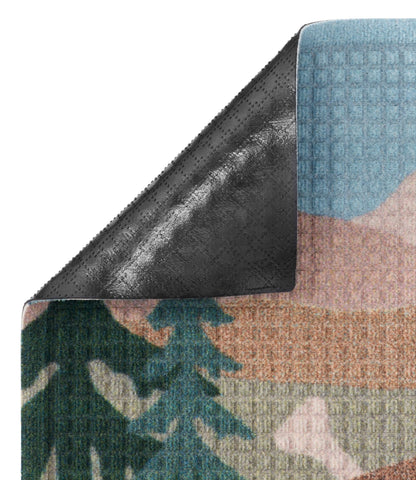 L.L.Bean Printed Recycled Waterhog Doormat, Row Boat Sand/Green