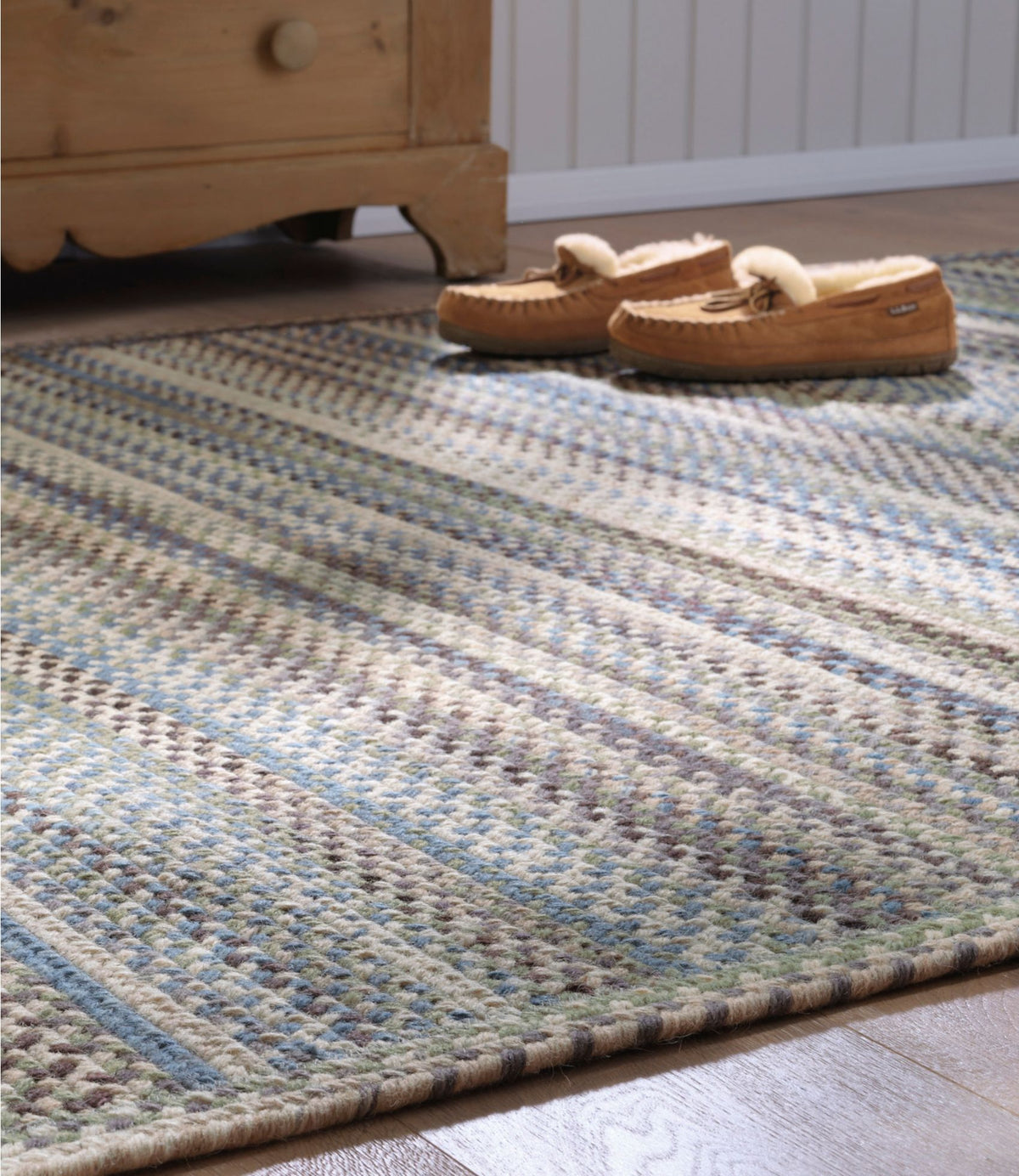 L.L.Bean L.L.Bean Braided Wool Rug, Horizontal Braid Burnt Sienna Multi