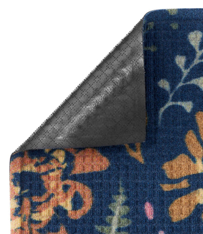 L.L.Bean Printed Recycled Waterhog Doormat, Floral Navy Multi