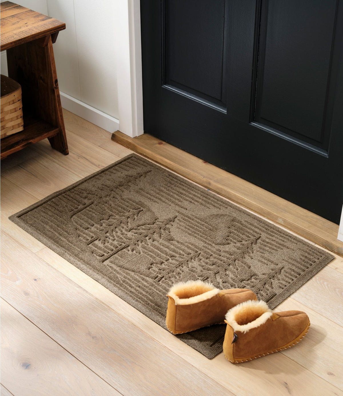 L.L.Bean Everyspace Recycled Waterhog Doormat, Pine Trees Evergreen