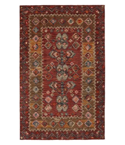 L.L.Bean Double Border Wool Hooked Rug, Sienna Multi Sienna Multi