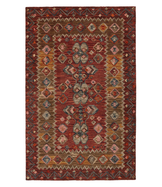 L.L.Bean Double Border Wool Hooked Rug, Sienna Multi Sienna Multi