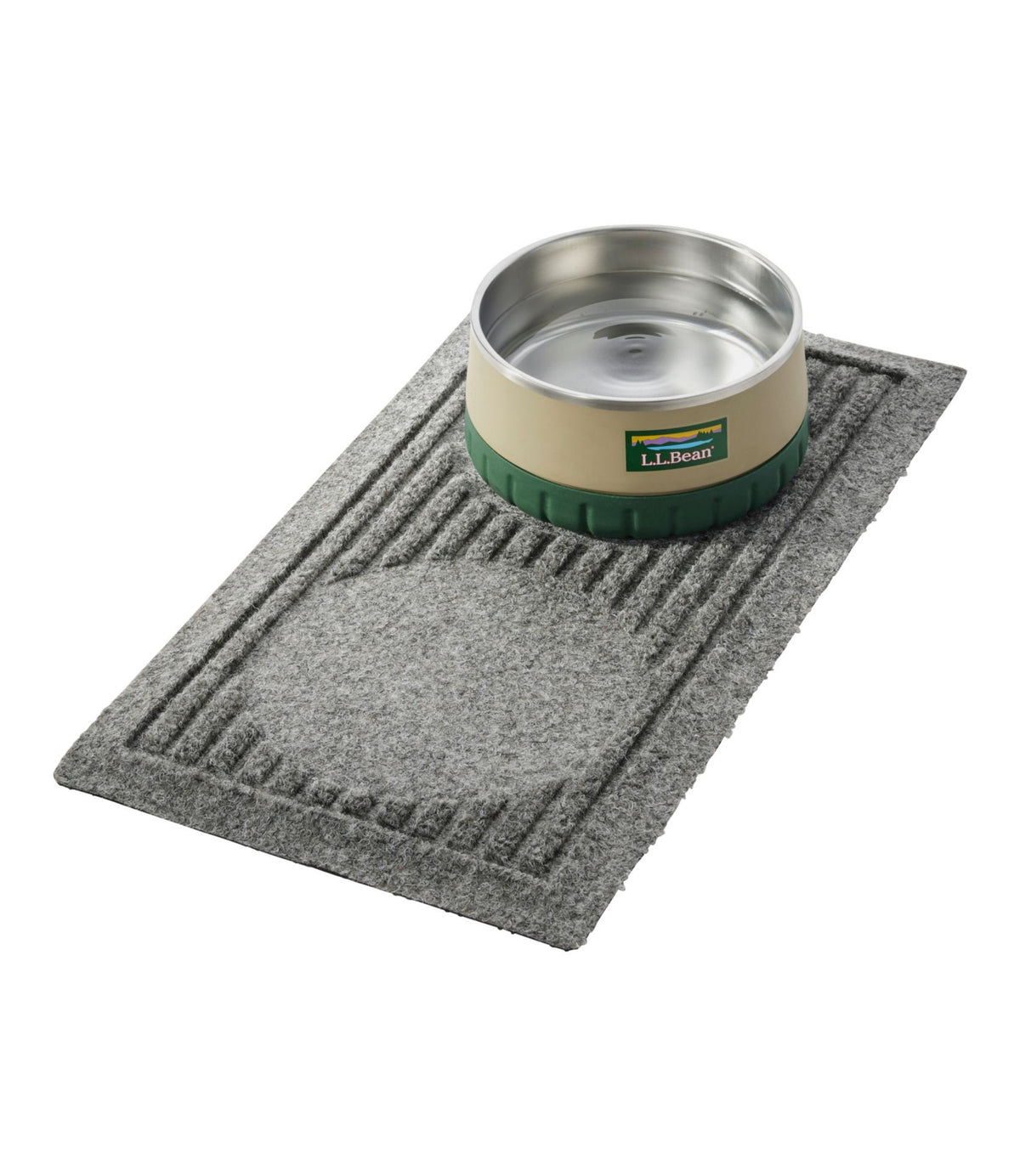 L.L.Bean Recycled Waterhog Dog Mat, Placemat, Rectangular Bluestone