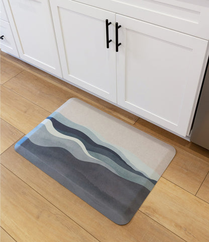 L.L.Bean Happy Feet Comfort Mat, Watercolor Waves Multi
