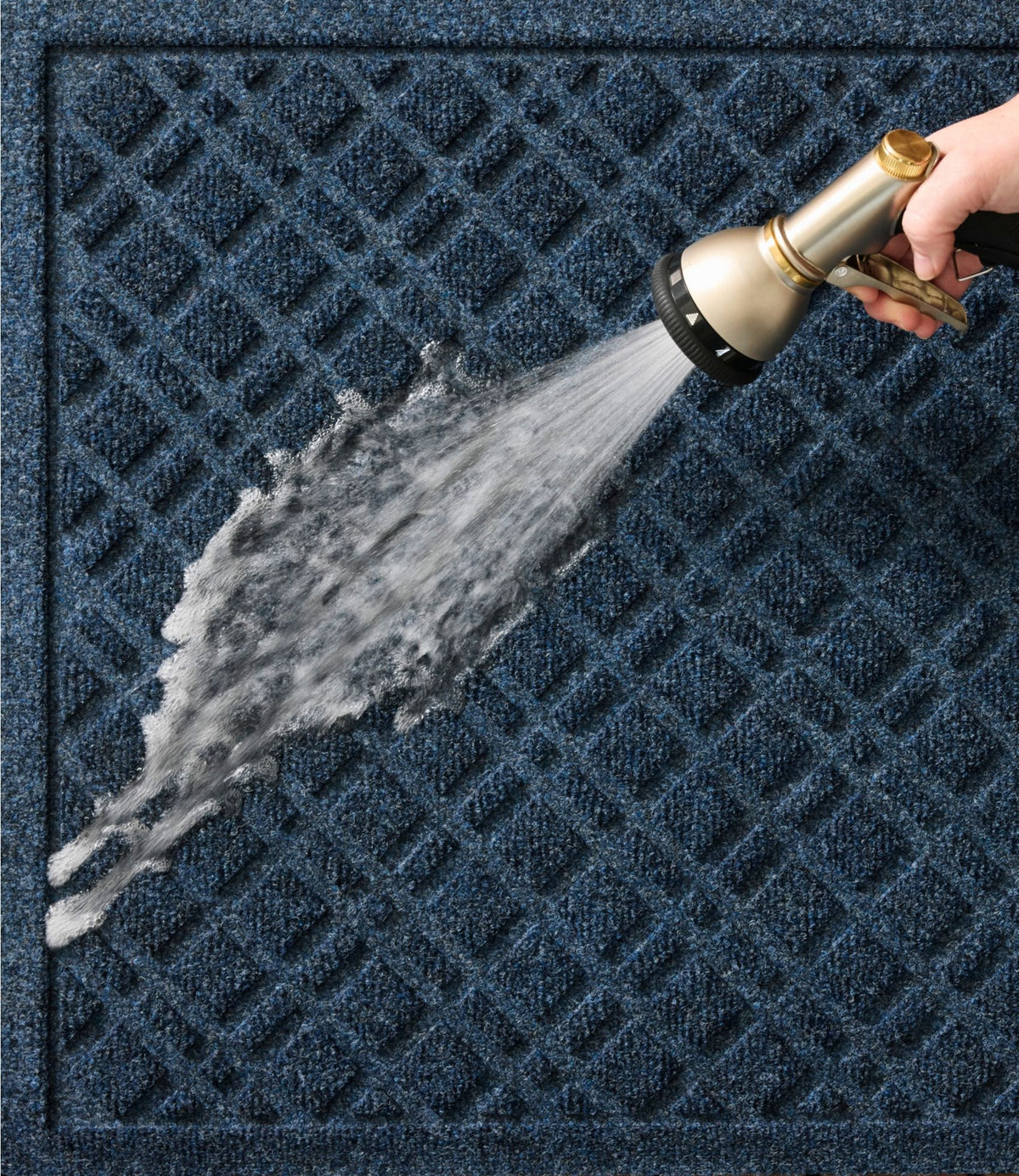 L.L.Bean Heavyweight Recycled Waterhog Doormat, Plaid Greige