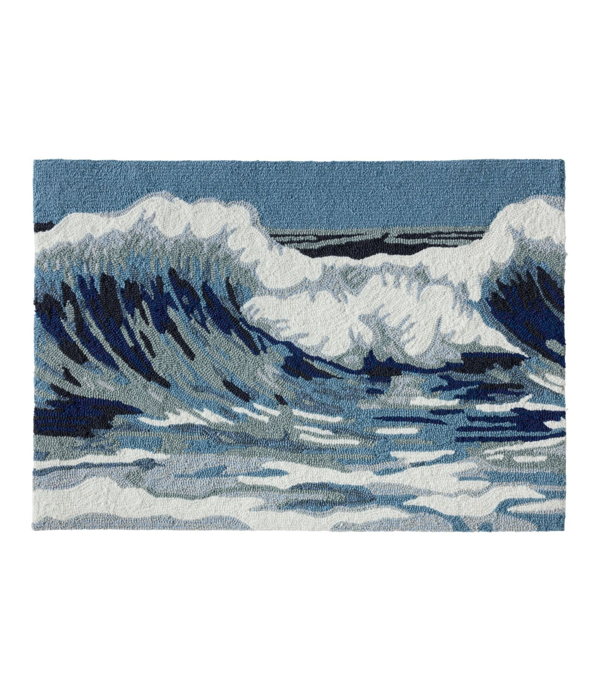 L.L.Bean Indoor/Outdoor Vacationland Rug, Ocean Waves Multi