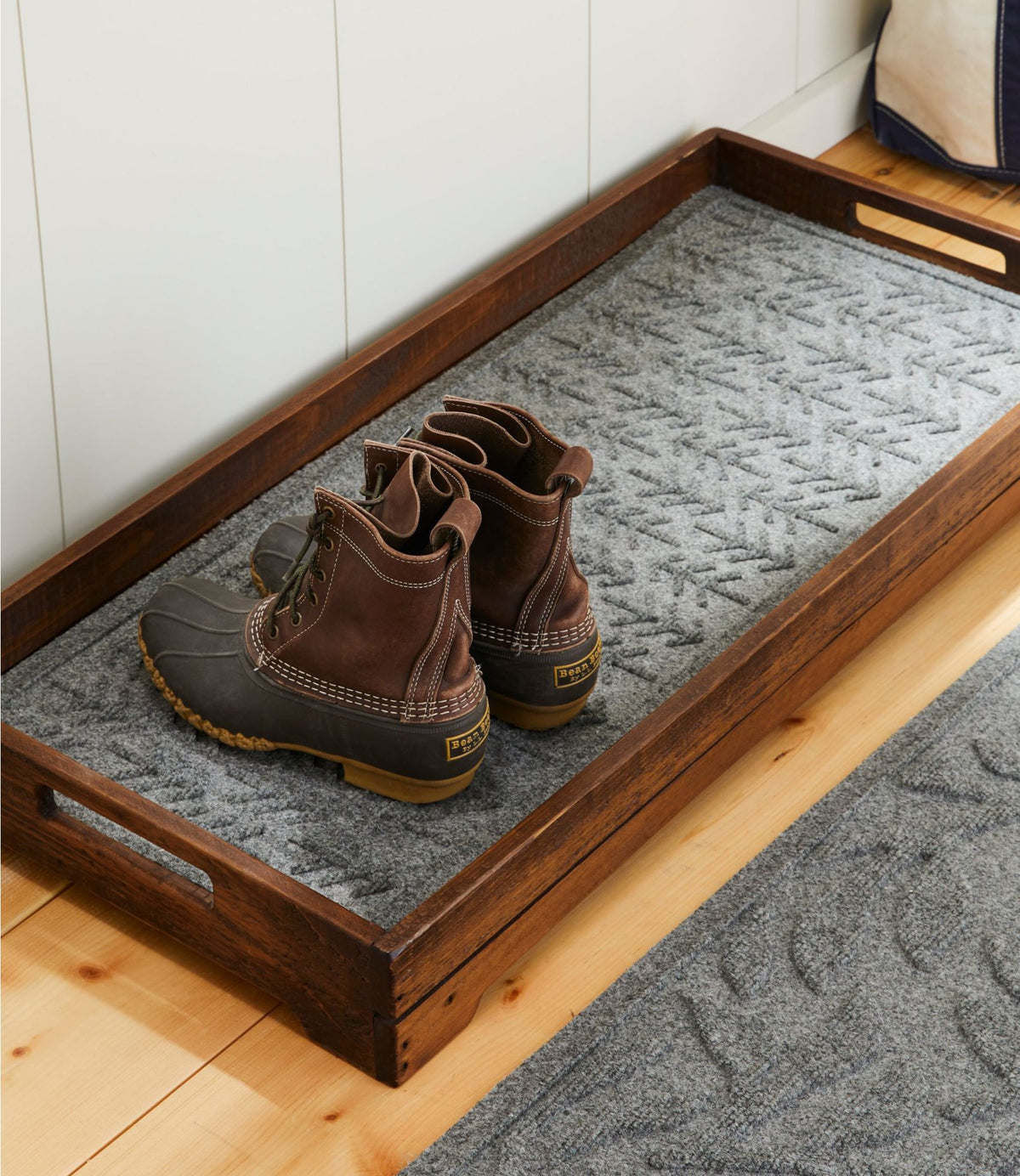 L.L.Bean Everyspace Recycled Waterhog Boot Mat, Trees Bluestone