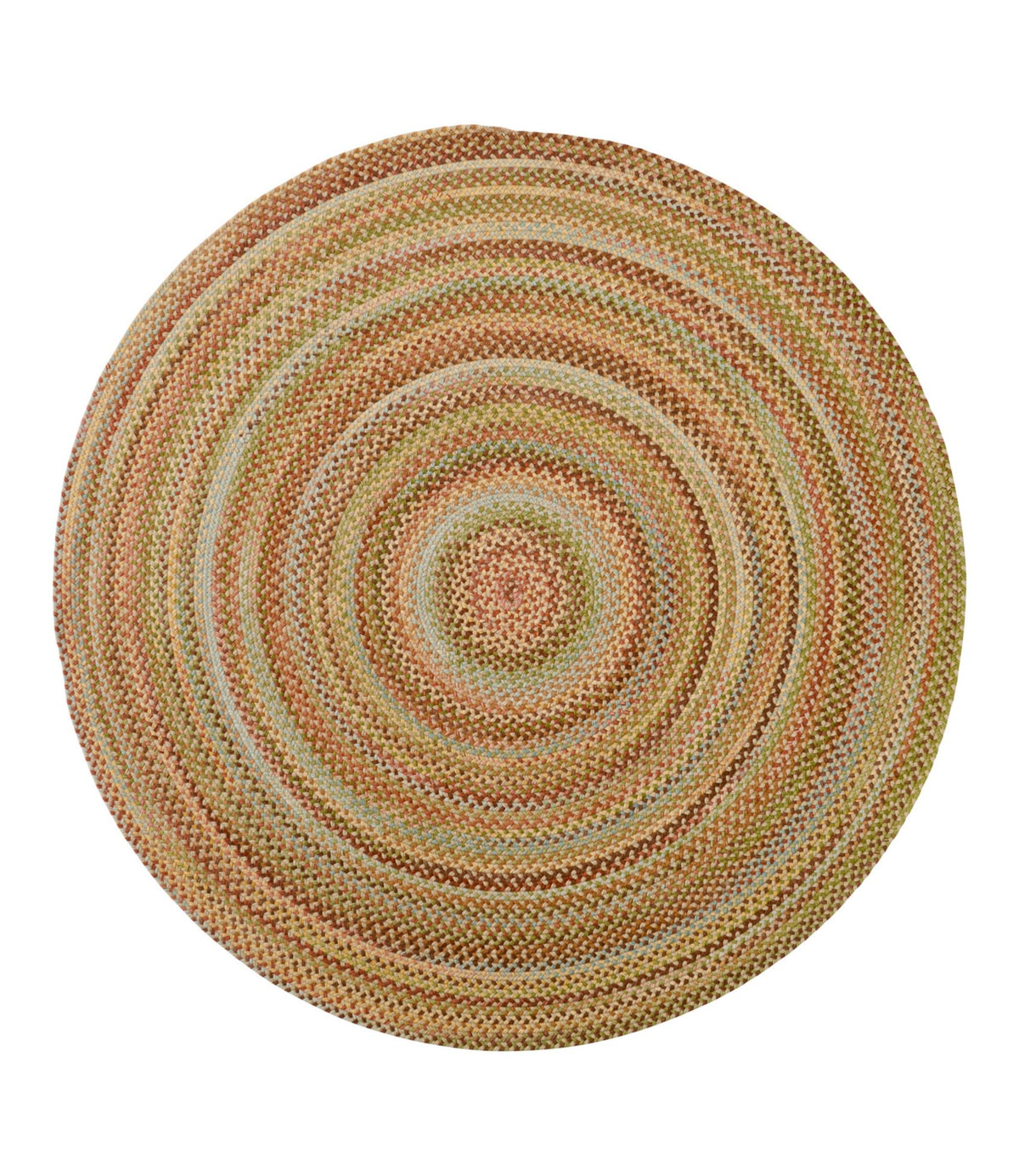L.L.Bean L.L.Bean Braided Wool Rug, 6' Diam. Burnt Sienna Multi