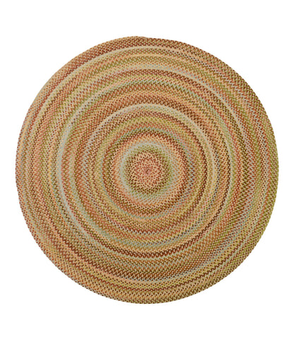 L.L.Bean L.L.Bean Braided Wool Rug, 6' Diam. Burnt Sienna Multi
