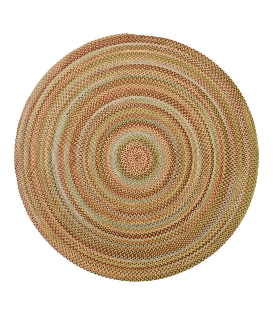 L.L.Bean L.L.Bean Braided Wool Rug, 6' Diam. Burnt Sienna Multi