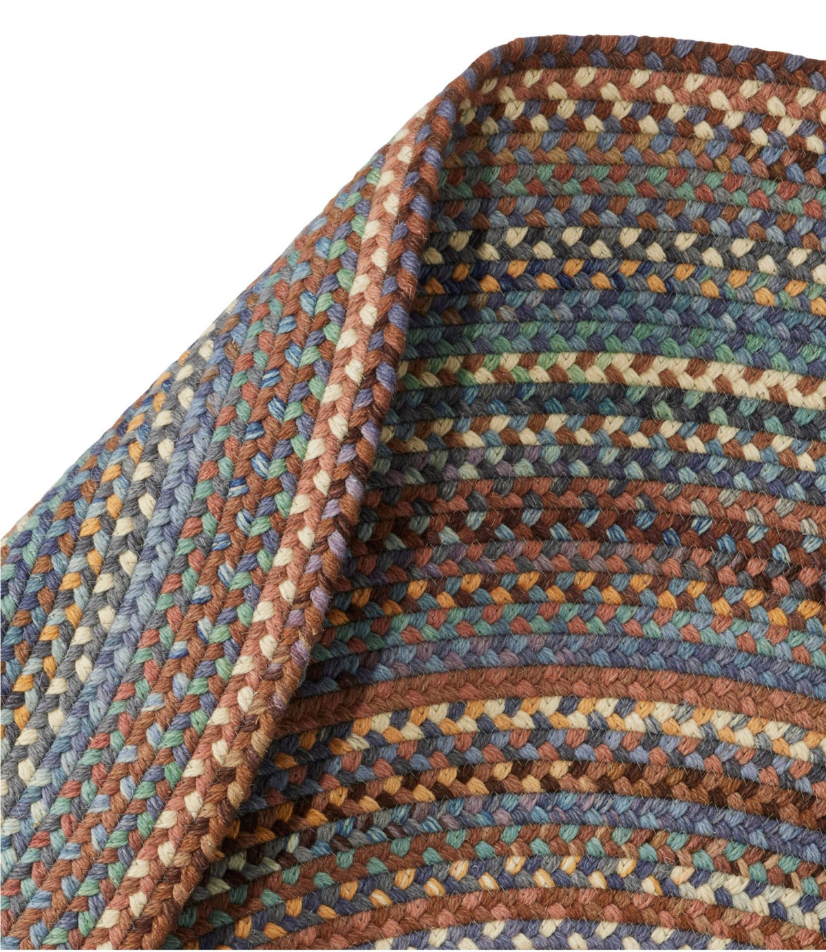 L.L.Bean L.L.Bean Braided Wool Rug, 6' Diam. Burnt Sienna Multi
