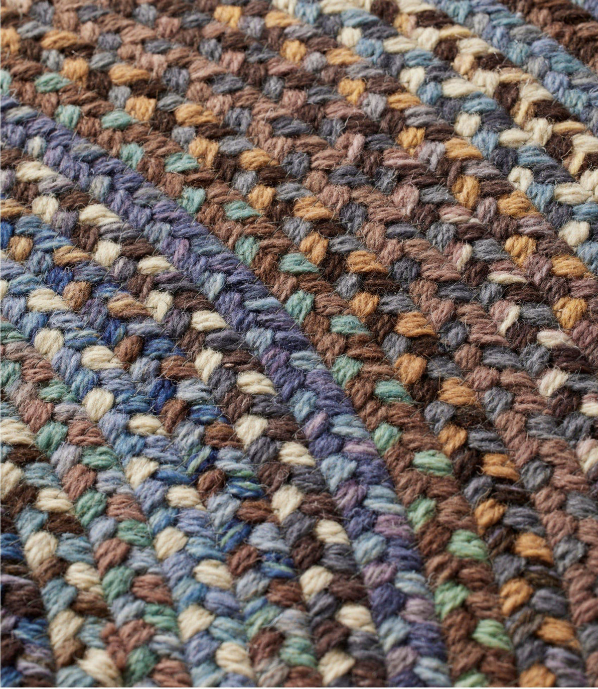 L.L.Bean L.L.Bean Braided Wool Rug, 6' Diam. Burnt Sienna Multi