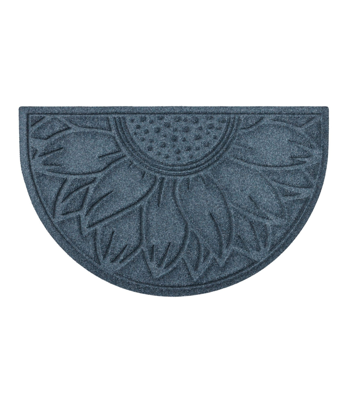 L.L.Bean Everyspace Recycled Waterhog Doormat, Half Round, Sunflower Bluestone
