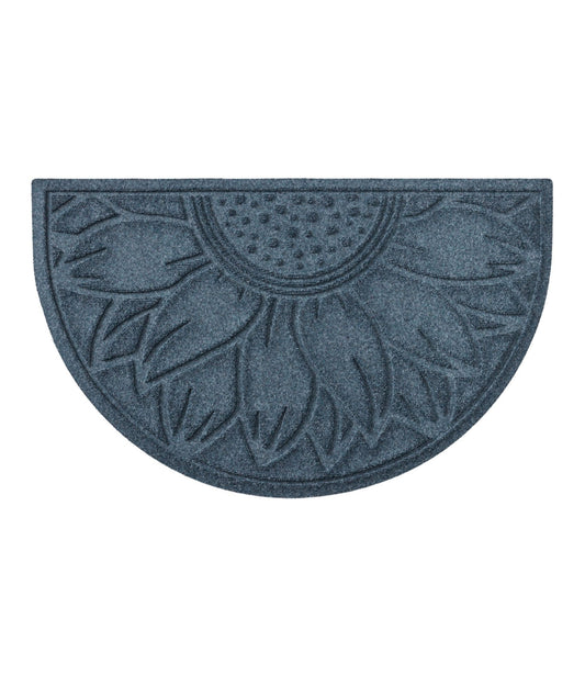 L.L.Bean Everyspace Recycled Waterhog Doormat, Half Round, Sunflower Bluestone