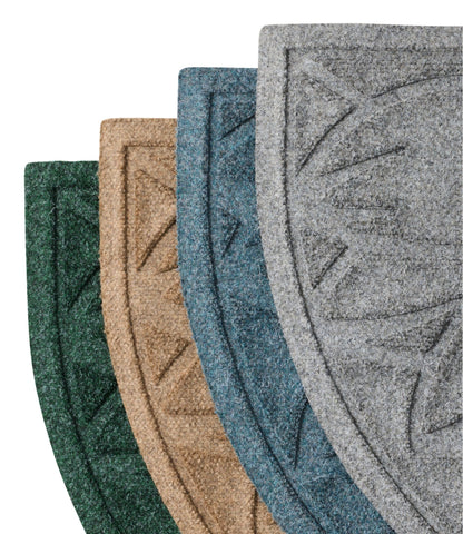 L.L.Bean Everyspace Recycled Waterhog Doormat, Half Round, Sunflower Bluestone