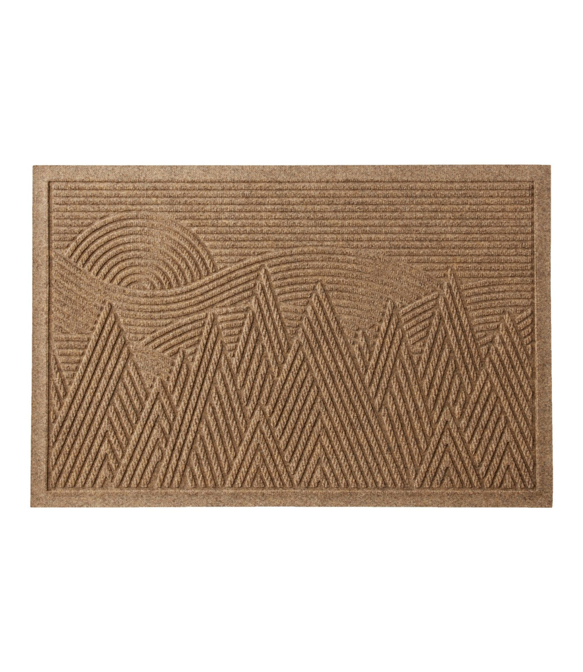 L.L.Bean Everyspace Recycled Waterhog Doormat, Mountain Scene Camel