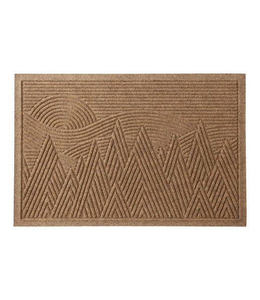 L.L.Bean Everyspace Recycled Waterhog Doormat, Mountain Scene Camel