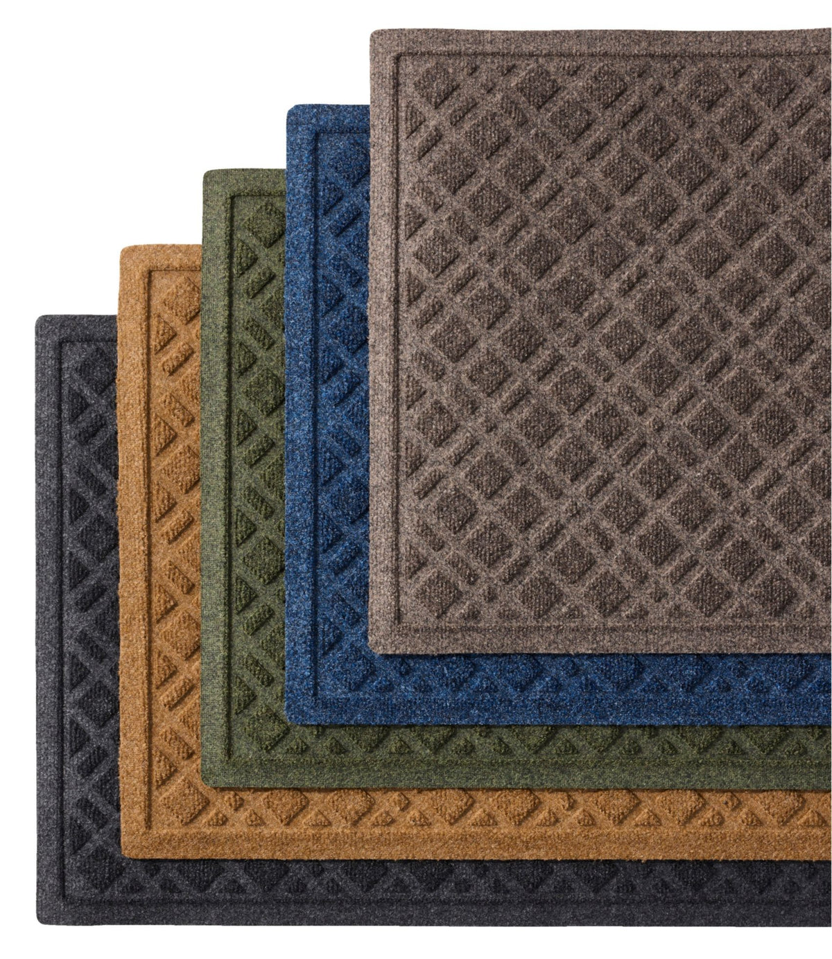 L.L.Bean Heavyweight Recycled Waterhog Mat, Runner, Plaid Graphite
