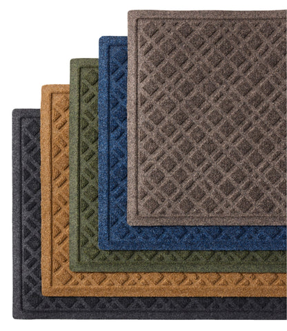 L.L.Bean Heavyweight Recycled Waterhog Mat, Runner, Plaid Graphite