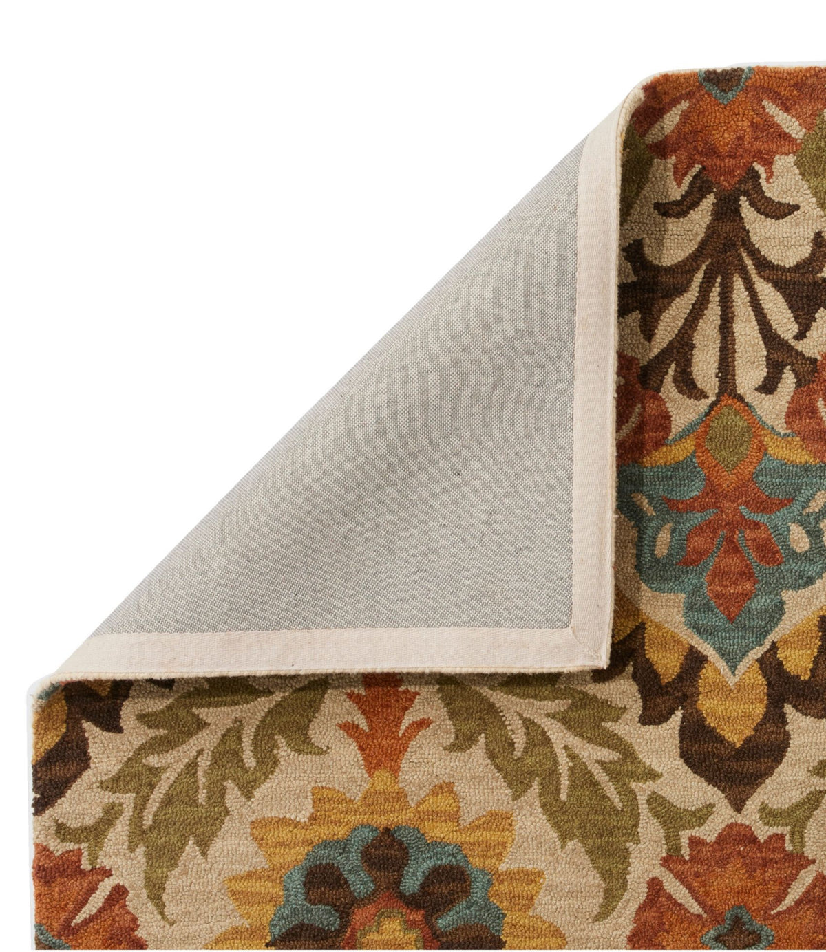 L.L.Bean Woodland Wool Hooked Rug Burnt Sienna/Gold