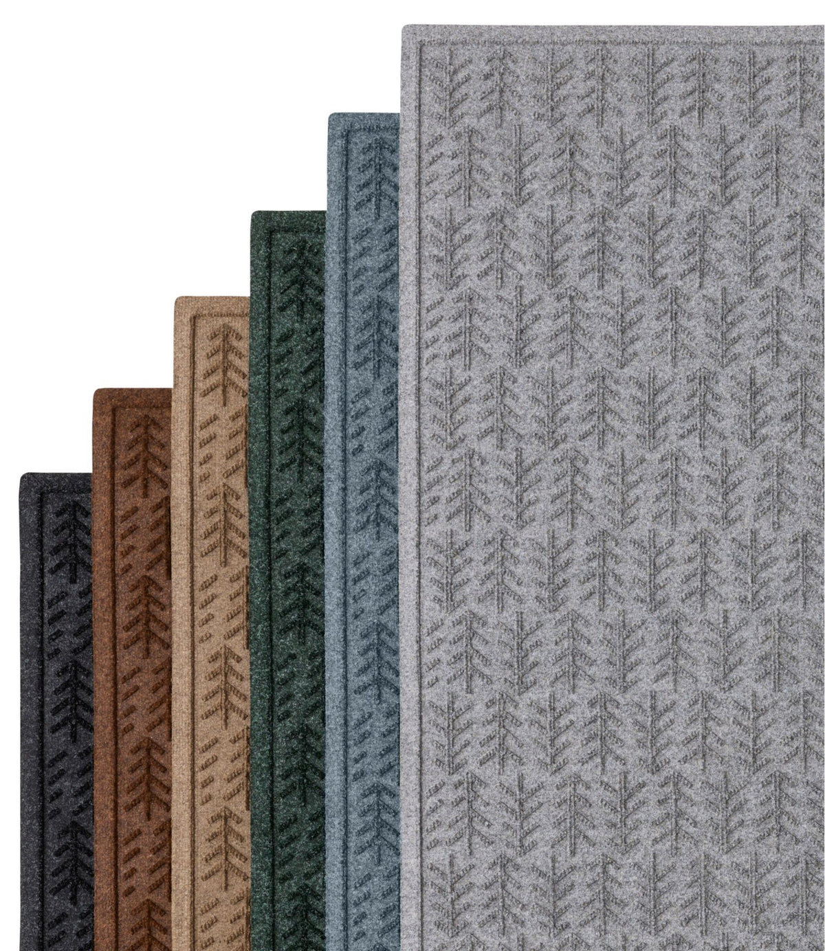 L.L.Bean Everyspace Recycled Waterhog Mat, Trees, 3' Wide Bluestone