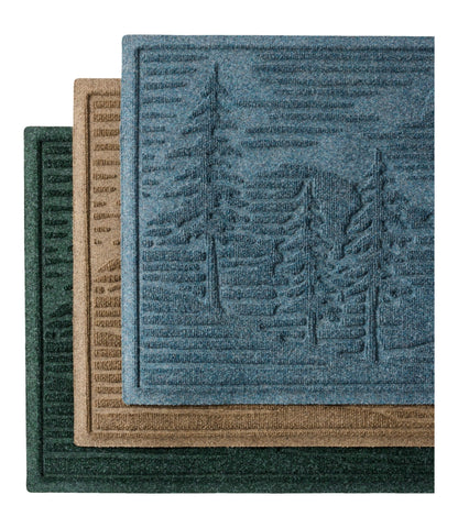 L.L.Bean Everyspace Recycled Waterhog Wide Doormat, Pine Trees Bluestone