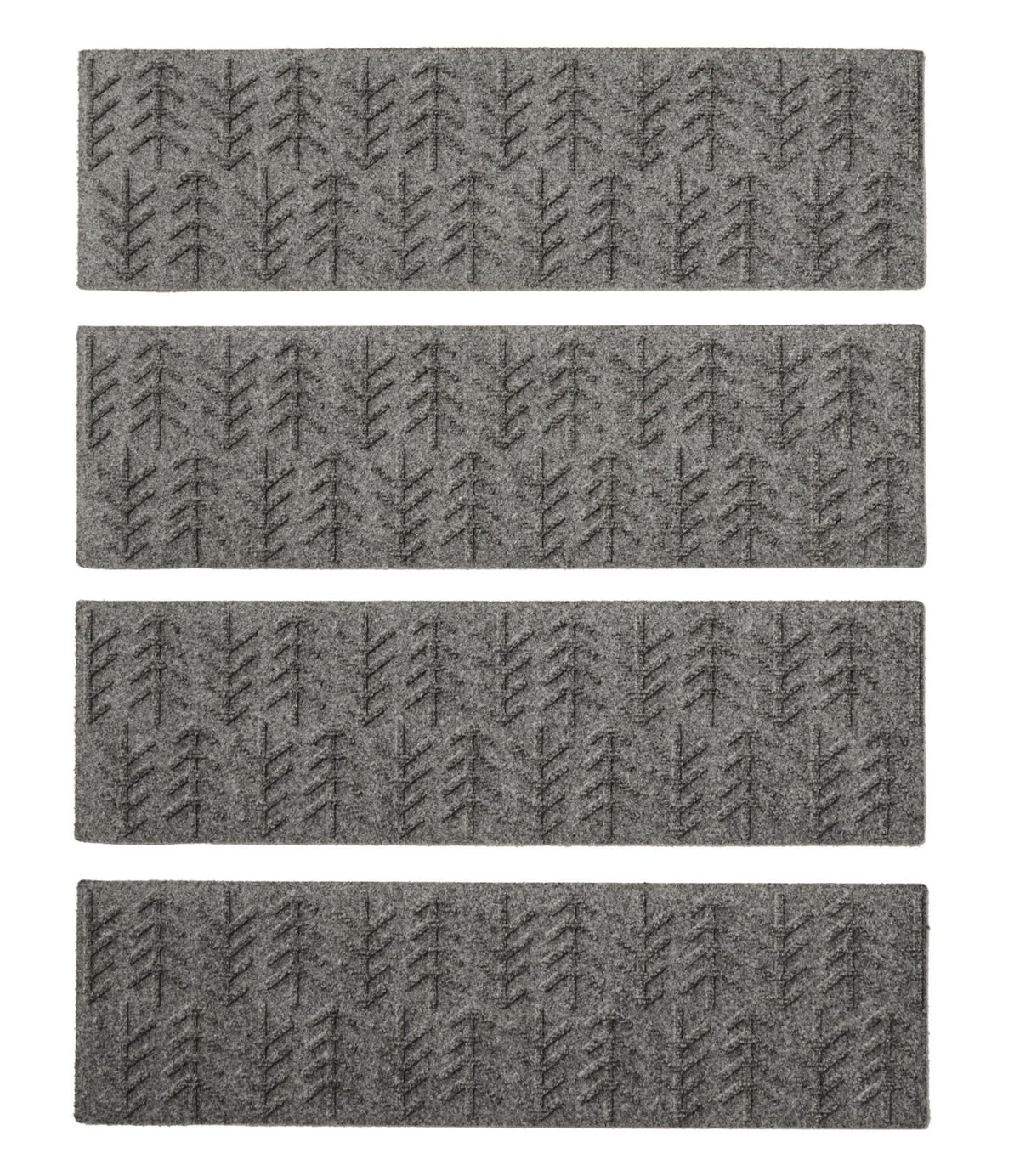 L.L.Bean Everyspace Recycled Waterhog Mat, Stair Treads, Set of Four, Trees Medium Gray
